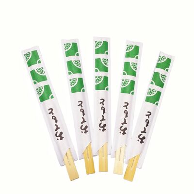 Custom Printed Disposable Cutlery Twin Disposable Bamboo Chopsticks for Restaurant Take Away